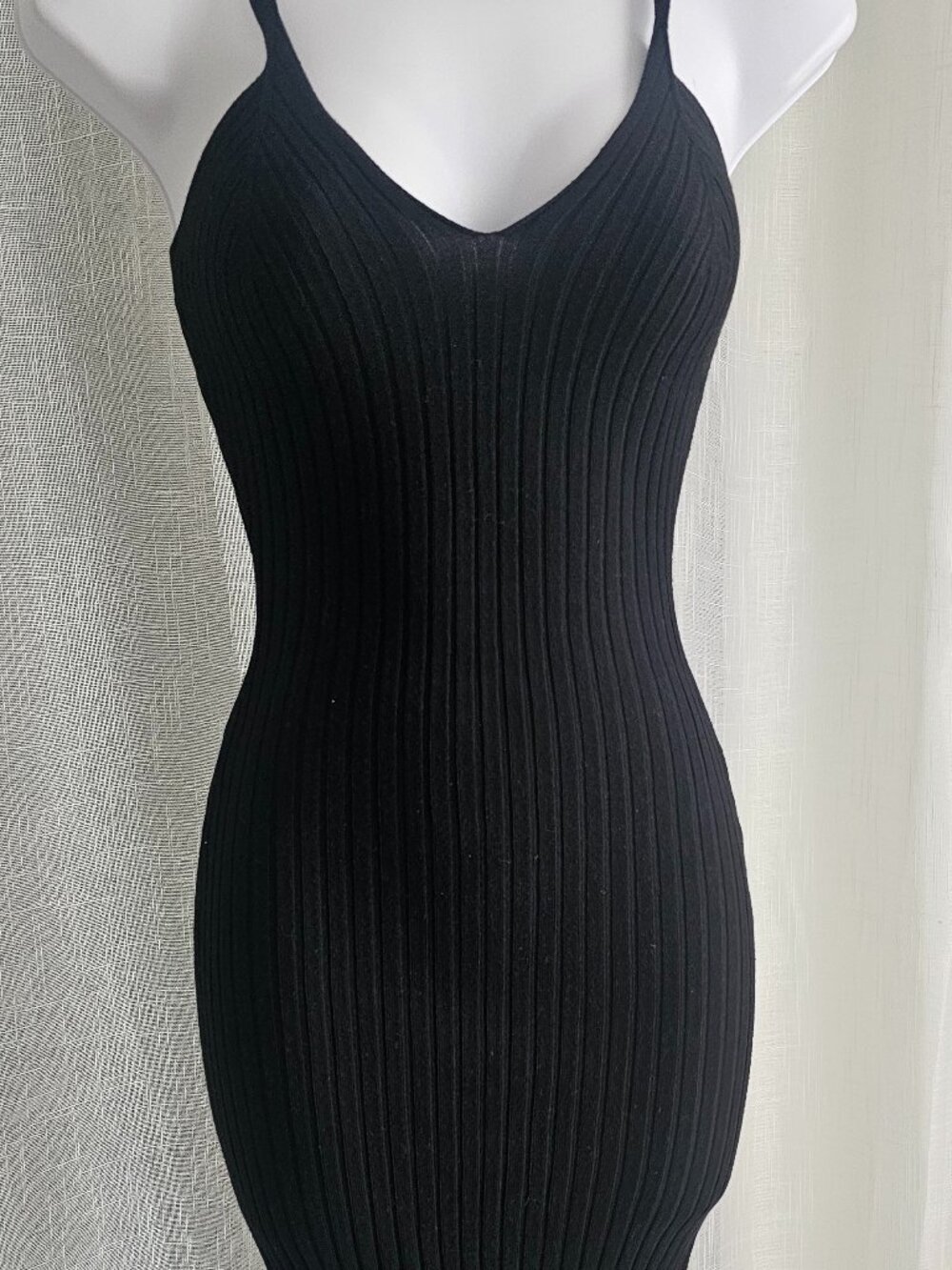 Fashion Nova Women 's Ribbed Cami Midi Dress Black Size XS NWOT